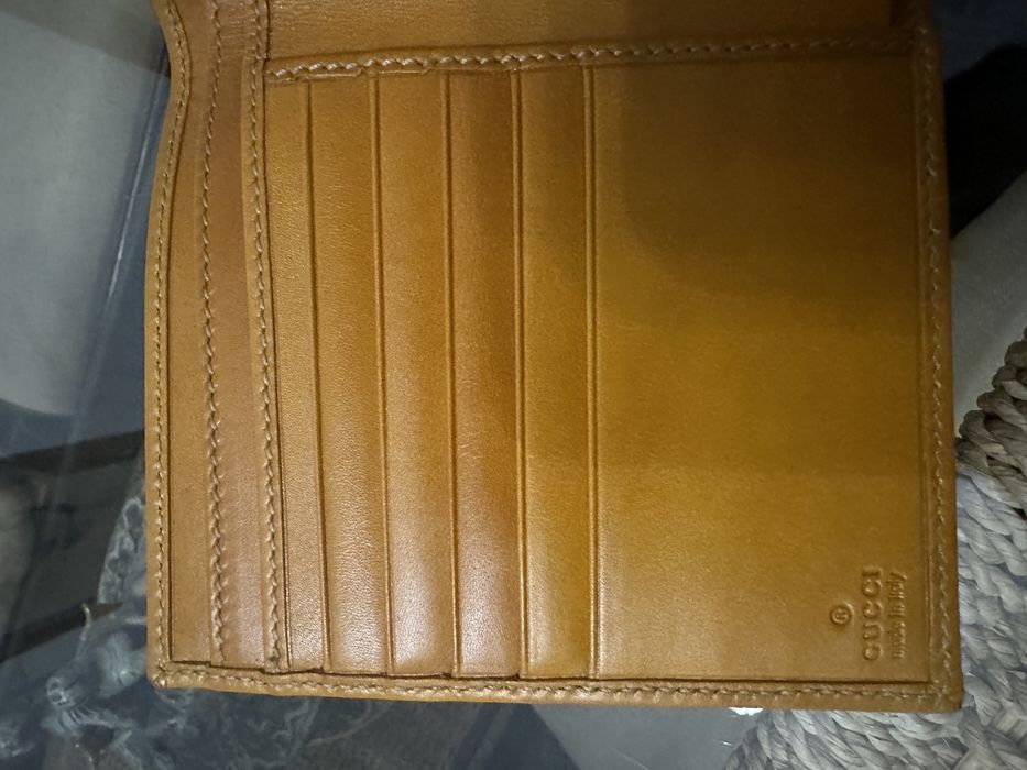Gucci carteira nova pele  camel
