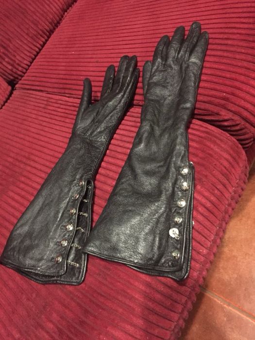 Перчатки женские кожа, черные