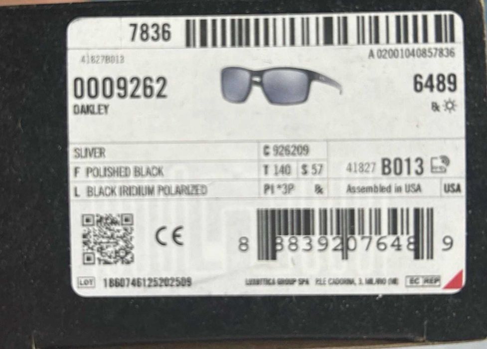 Oakley Sliver — Polished Black / Black Iridium Polarized ОРИГІНАЛ ФОП