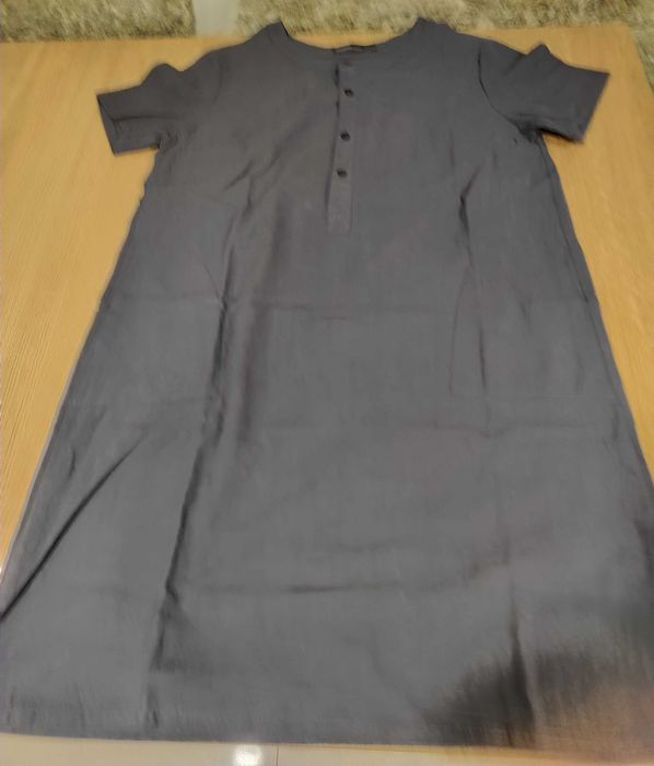 Vestido bata azul marinho
