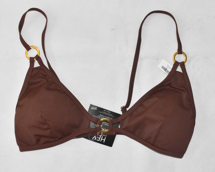 Góra bikini NLY Beach XL 42 brązowa wkładki push-up