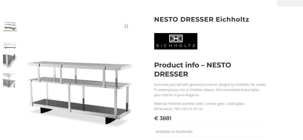 OKAZJA Eksluzywna konsola komoda regał Eichholtz Westwing Almi Decor