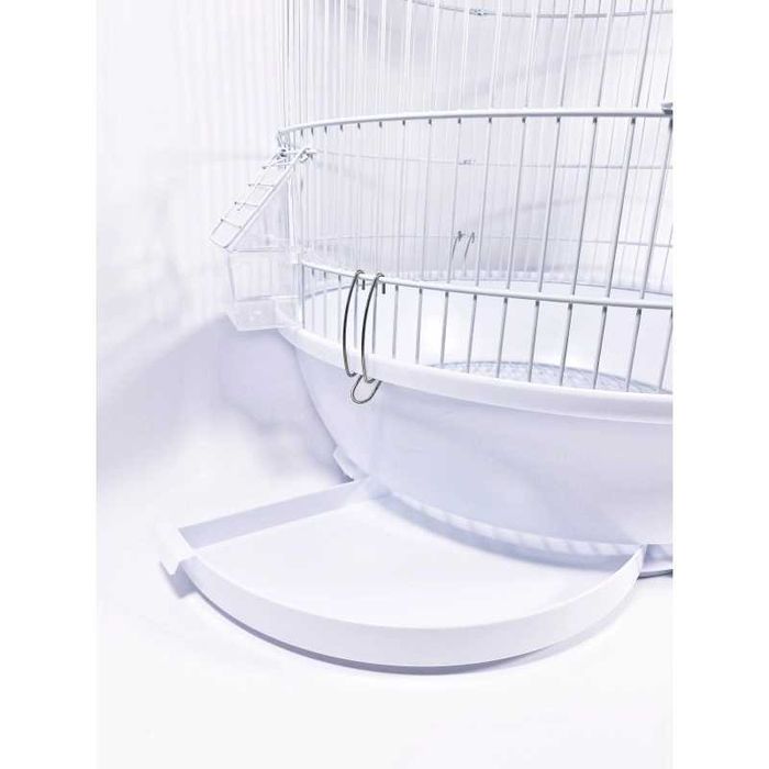 Красивейшая просторная клетка для птиц. Круглая форма. Белая.D40х70 см