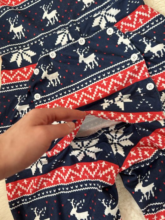 Jednoczęściowa piżama świąteczna damska z klapą z tyłu CBR rozmiar S