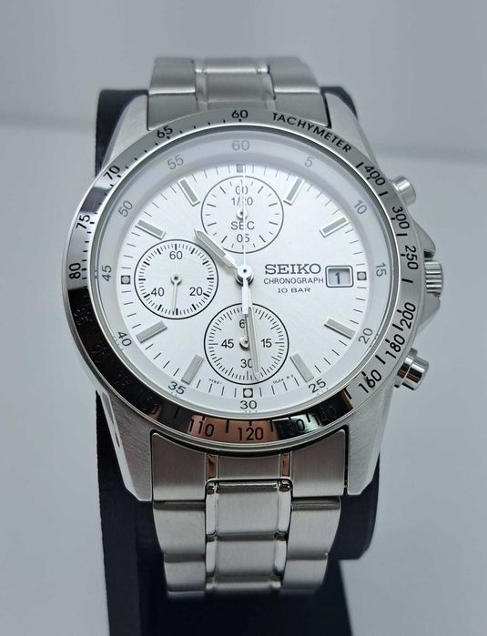 Relógio Seiko Spirit Cronógrafo Branco - SBTQ039