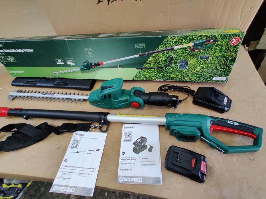 НОВ висотн акумуляторн триммер кусторез GERMAN Parkside PTHSA 20/кущор