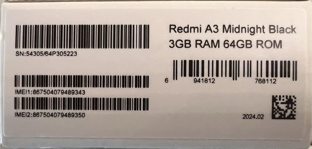 Redmi A3 Novo Selado 3Gb / 64Gb