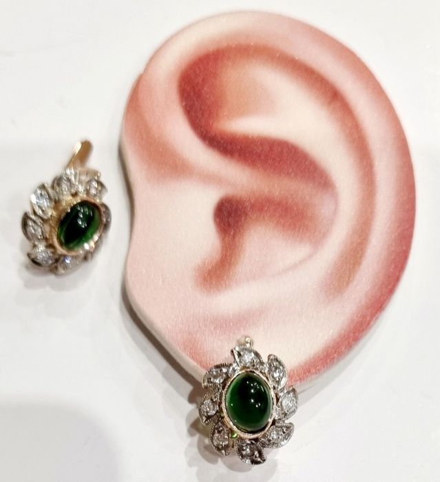 Золоті сережки з діамантами. ct 0,48