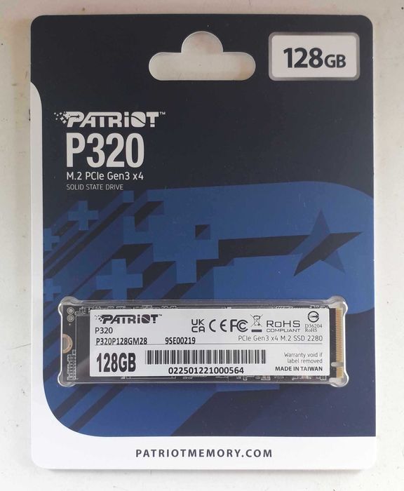 (New) Patriot P320 128GB 1600/1000 NVMe PCIe 3.0 SSD64354211690499120
