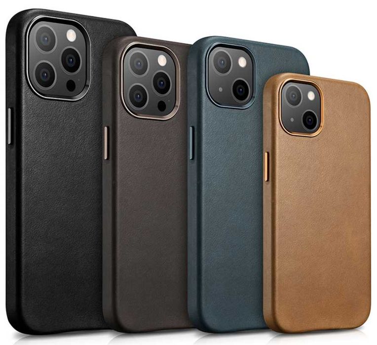 Премиум чехол кожаный натуральная кожа iphone 13 pro max с magsafe