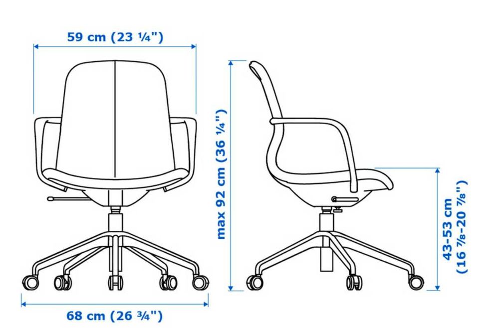 Cadeira giratória c/braços, LÅNGFJÄLL