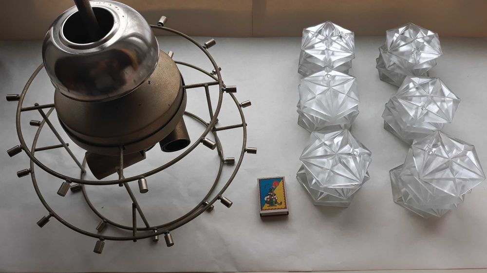 Большая люстра светильник кристал хрустальная ссср