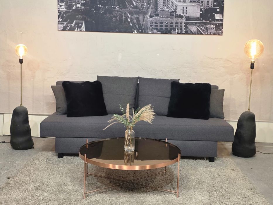 Stylowa szara sofa z funkcją spania | Transport GRATIS