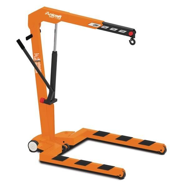 Grua hidráulica articulada para euro-palete 1 ton c/ Rodas em poliamid