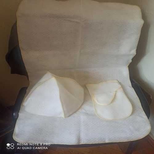 Набор для сауни: шапка, рукавиця, ковдра (чорний, білий колір)