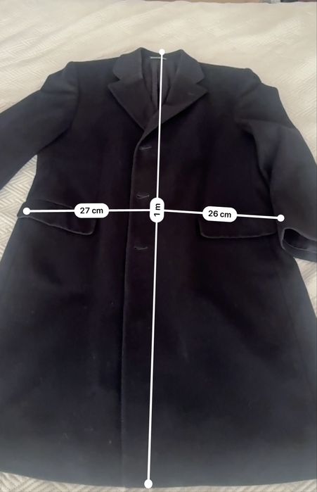 Sobretudo Emidio Tucci Lã Caxemira Preto 56 XXL Made Italy
