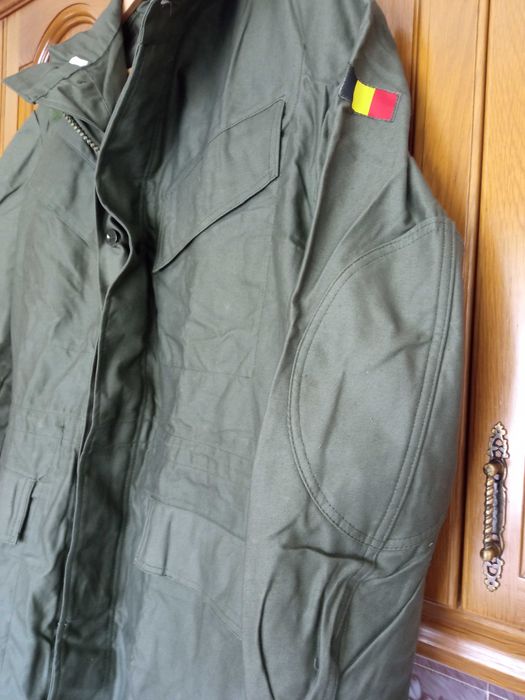 Casaco militar antigo M64 Exército Belga vintage verde tropa OD