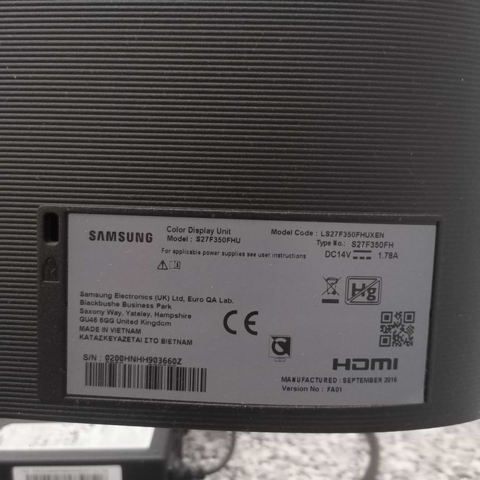 Monitor Samsung 27" Full HD – S27F350FHU – Excelente Estado