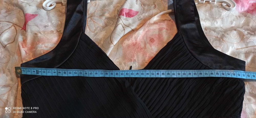 Sukienka czarna żorżeta , dzianina 40 42