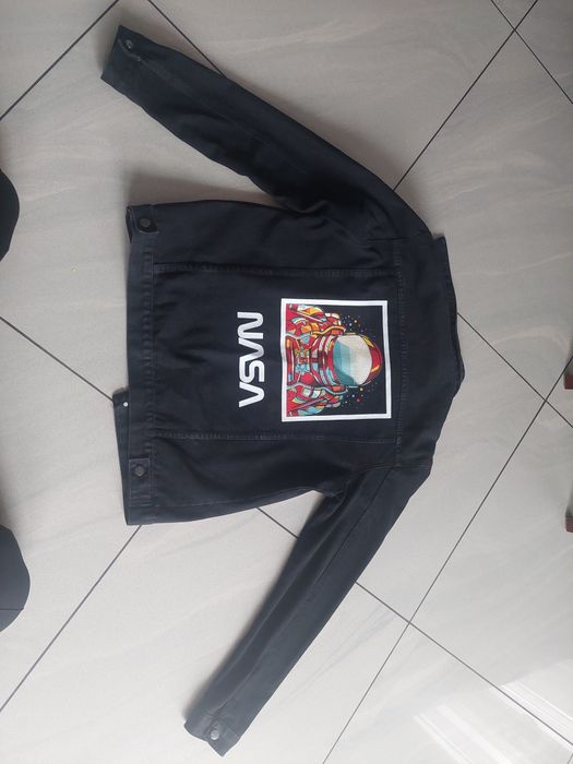 Kurtka jeansowa męska NASA L Shein młodzieżowa czarna