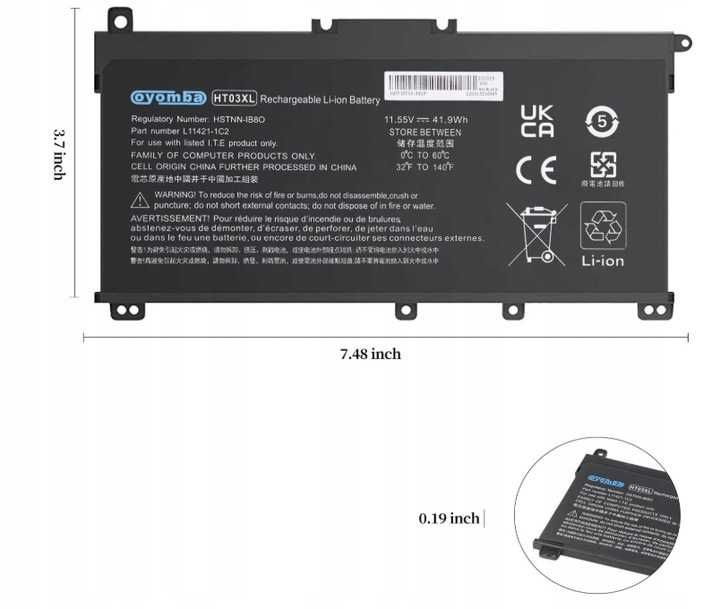 Bateria do HP Pavilion  OYOMBA HT03XL