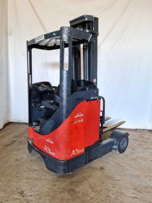 Wynajem wózek czołowy reachtruck boczny Linde R16G triplex 6,2m E16