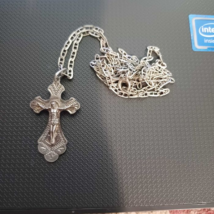 Серебряная цепочка с крестиком 925