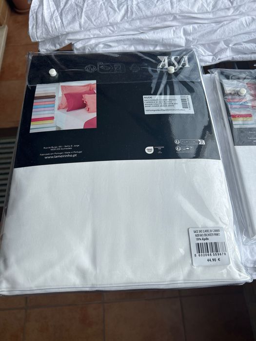 Jogos Lençóis Percal e Capas Edredão (Novos) – Branco Total – Porto