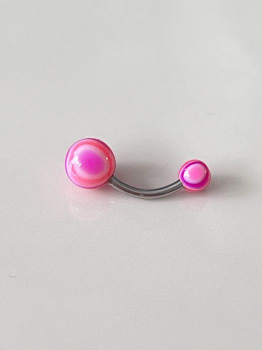 Kolczyk do pępka różowy