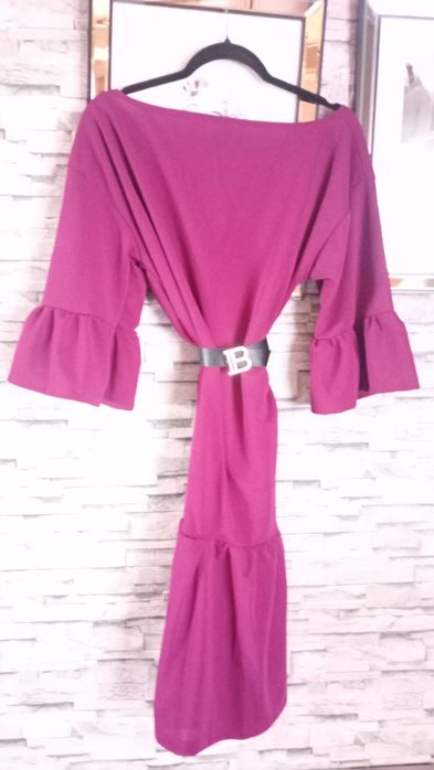 Biskupi.amarnat sukienka nowa falbany luźna L xl