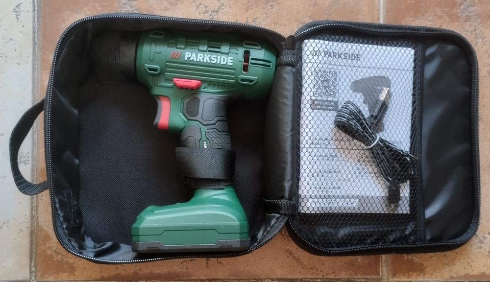Aparafusadora 12V c/ bateria incluída mala de tecido Parkside