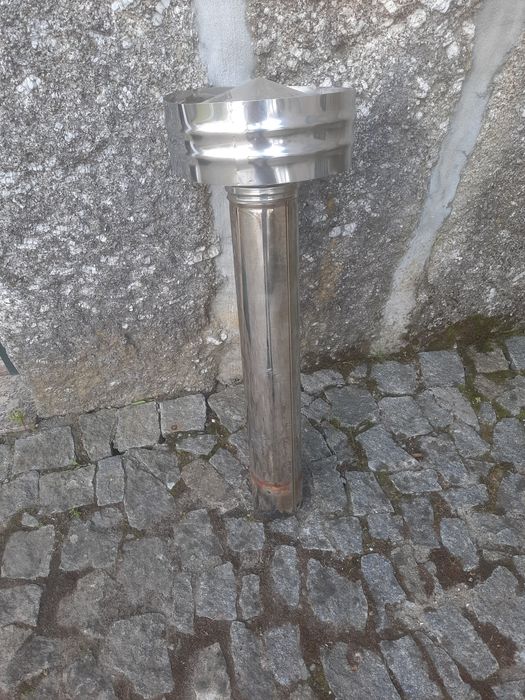 Chaminé, tudo de inox 9.5 cm diâmetro