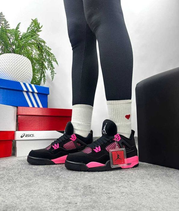 Жіночі Кросівки Nike Jordan 4 Black Pink, кроссовки Jordan