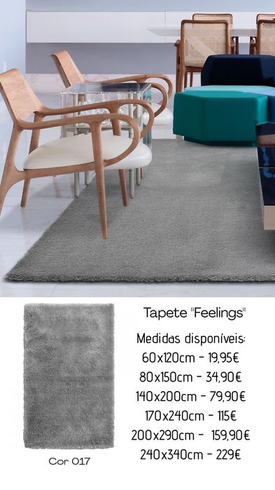 Novo Tapete Feelings - 8 Cores e lavável na máquina By Arcoazul