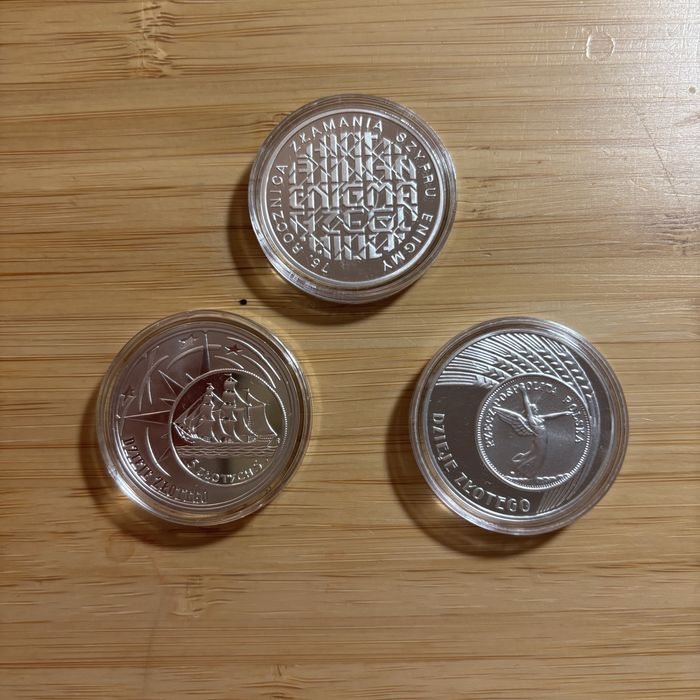 3 monety srebrne 10 zł