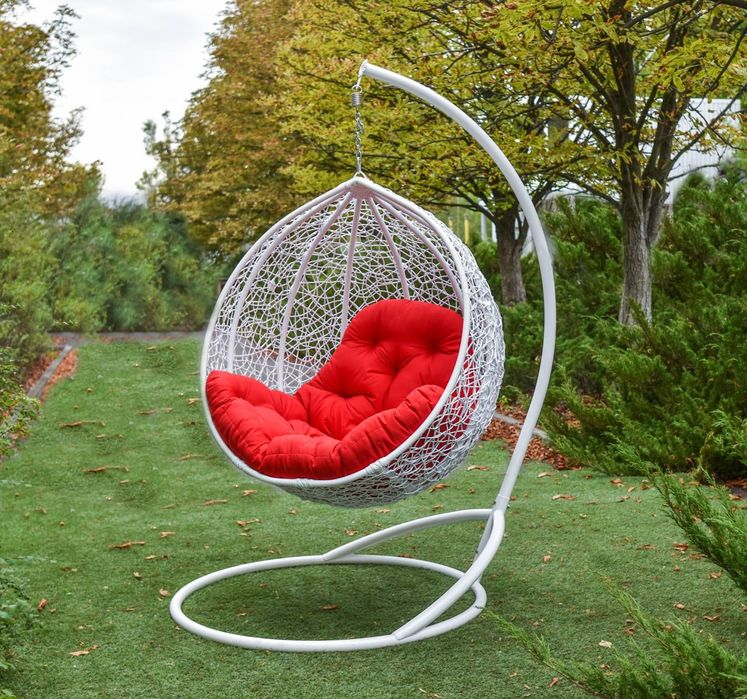 Подвесные металлические качели для дома и сада Кресло кокон из ротанга