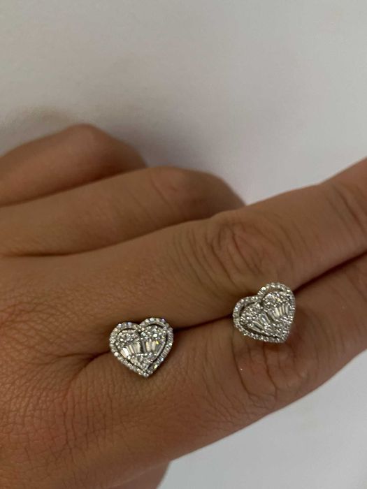 Kolczyki z diamentami Serce 0.66 CT Certfikat HRD VVS - E 750