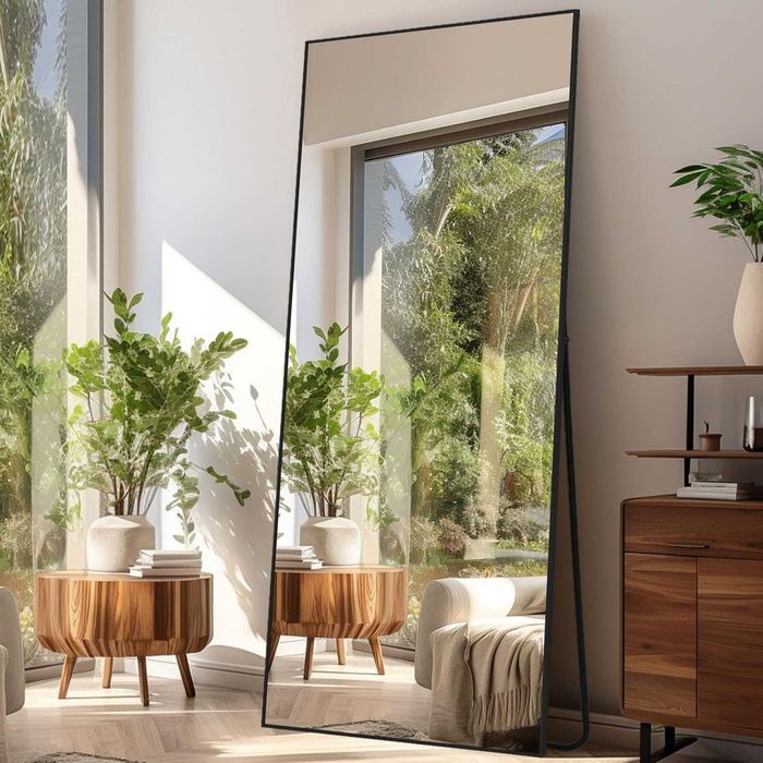 Nowe lustro / lusterko / stojące / kwadratowe / czarne / 150x40 / R79!