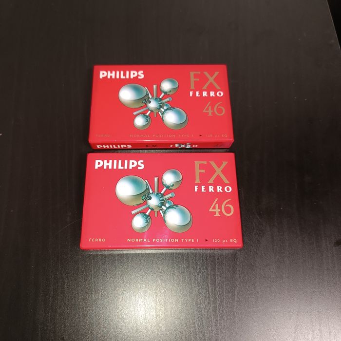 Pack 2x Cassetes Audio Philips FX Ferro 46 Normal Type Novas/Seladas Old Stock