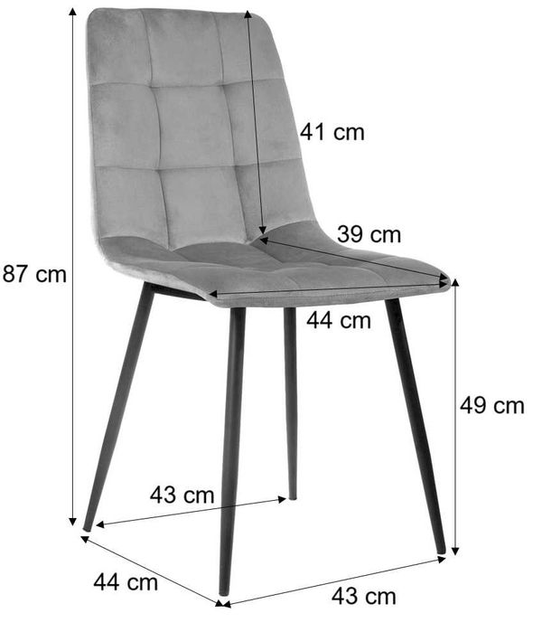 Welurowe krzesło tapicerowane do salonu i jadalni. Nowe. Wysyłka 24h