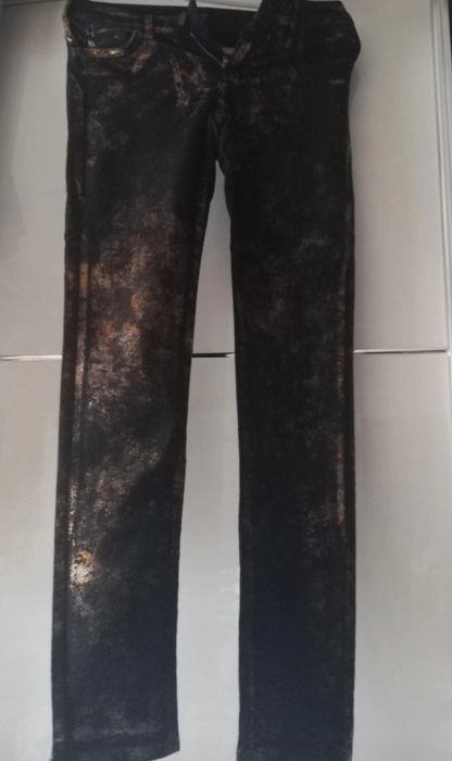 Lee spodnie jeansy 28/32 Scarlett metaliczne stare złoto 38