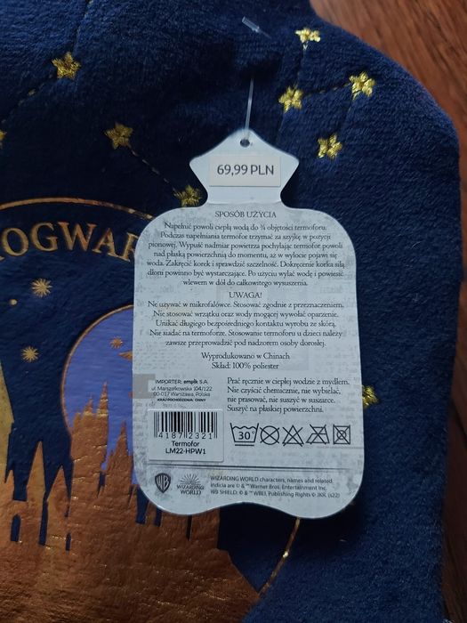 Harry Potter Hogwarts termofor 750ml z pokrowcem ala welurowy Empik