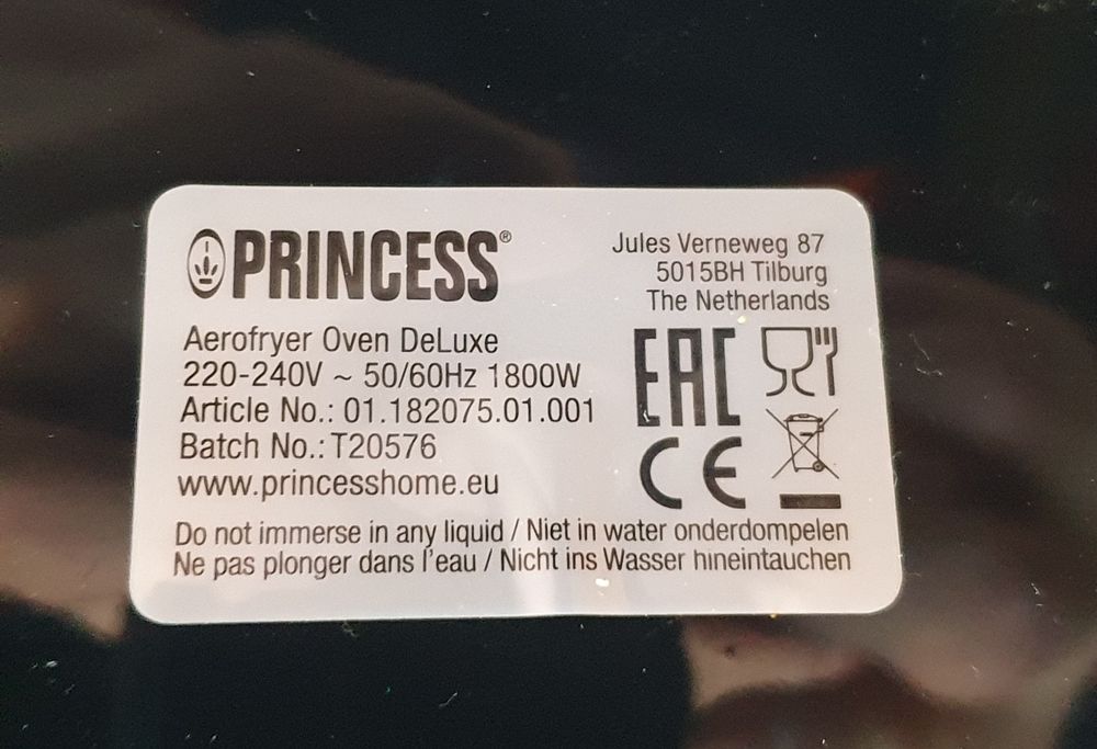 Frytownica beztłuszczowa PRINCESS Aerofryer Oven DeLuxe