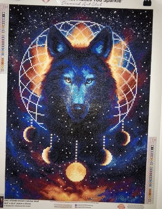 Mozaika diamentowa Łapach snów Wilk z Diamond Art Club.