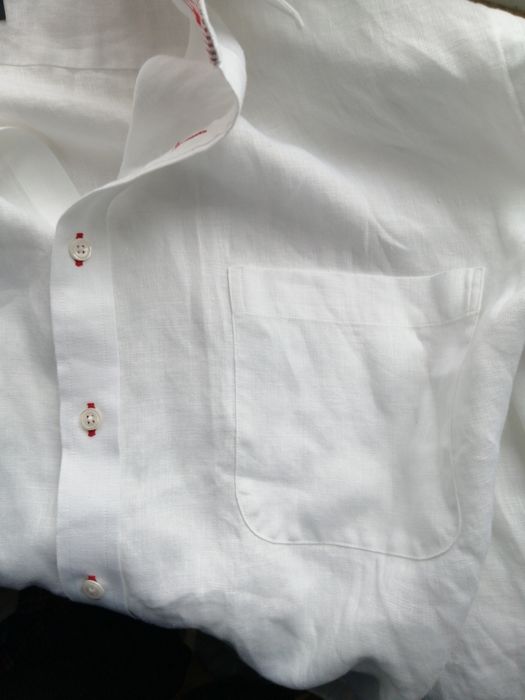 Сорочка лляна 3XL-4XL, Charles Tyrwhitt,біла стильна святкова  рукавом