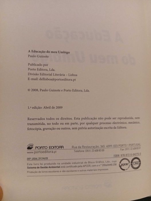 Livro - A Educação do Meu Umbigo