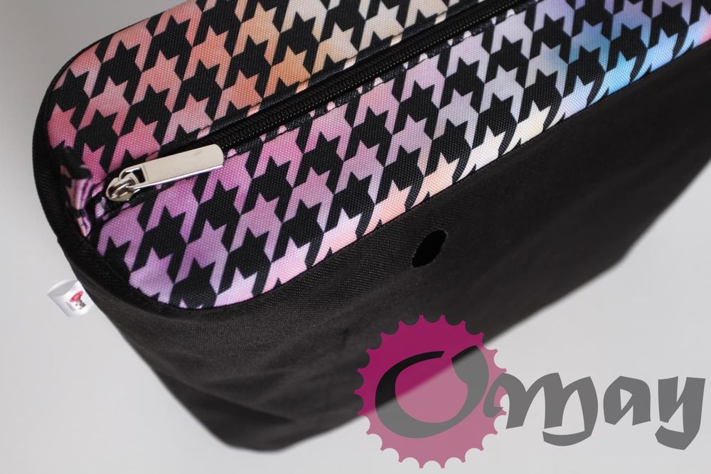 organizer OBAG STANDARD pepitka tęczowa 2 kieszenie wkład OMAY.PL