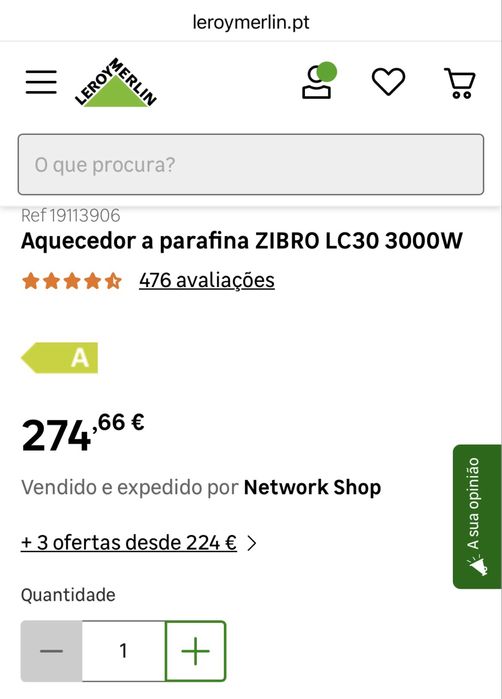 Aquecedor a parafina ZIBRO LC30 3000W