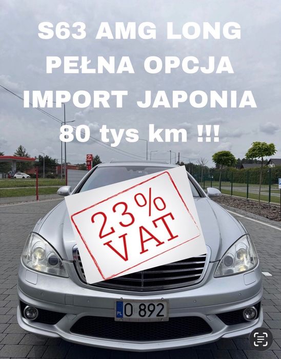 Mercedes-Benz Klasa S 63 AMG. Niski przebieg, sekwencja , import Japonia