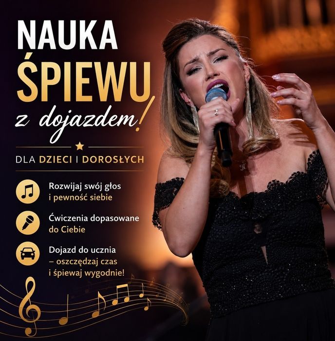 Profesjonalne lekcje śpiewu | Emisja głosu | Dzieci i dorośli | Dojazd | 140 zł